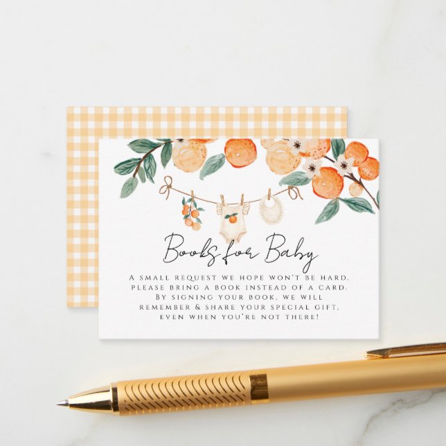 A Little Cutie Orange Citrus  Books For Baby Enclosure Card (Front/Back In Situ)