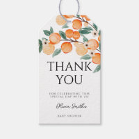 A Little Cutie Orange Citrus Thank You baby shower