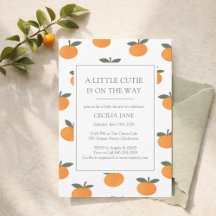 A Little Cutie Orange Gender Neutral Baby Shower