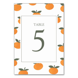 A Little Cutie Orange Gender Neutral Citrus Modern Table Number