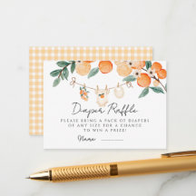 A Little Cutie Orange Gingham Citrus  Baby Shower 