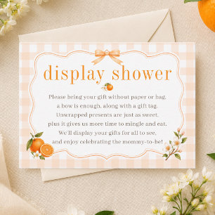 A Little Cutie Orange Gingham Display Shower Enclosure Card