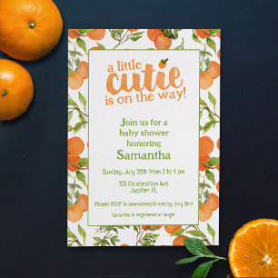 A Little Cutie Orange-Themed Baby Shower Invitation