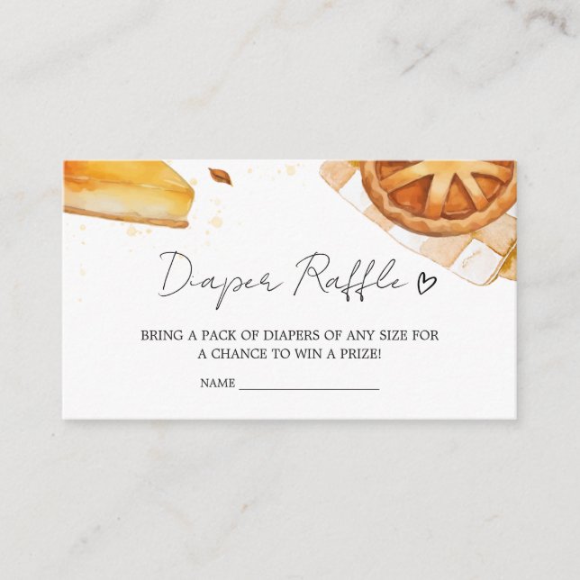 A Little Cutie Pie Baby Shower Diaper Raffle Enclosure Card (Front)