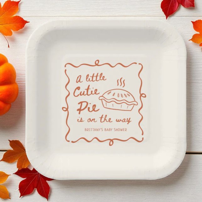 A Little Cutie Pie Baby Shower Favour Paper Plate (Creator Uploaded)