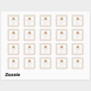 A little Cutie Pie Baby Shower Neutral  Square Sticker