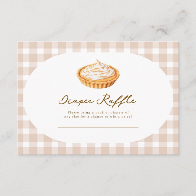 A Little Cutie Pie Baby Shower Raffle Card 3.5x5 (Front)