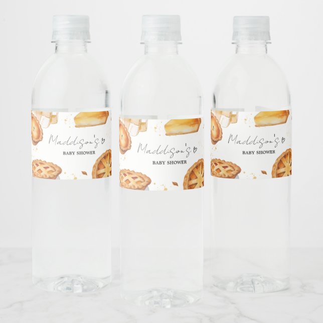 A Little Cutie Pie Baby Shower Water Bottle Label (Bottles)
