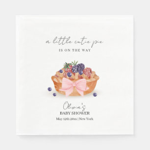 A Little Cutie Pie Berry Bow Baby Shower Napkin