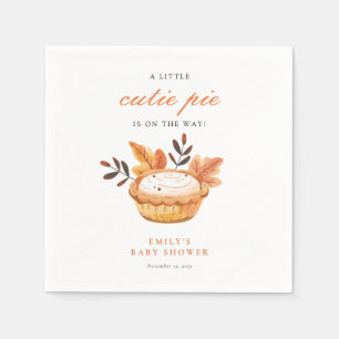A Little Cutie Pie Fall Floral Baby Shower Napkin