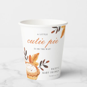 A Little Cutie Pie Fall Floral Baby Shower Paper Cups