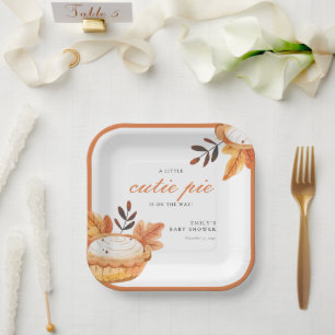 A Little Cutie Pie Fall Floral Baby Shower Paper P Paper Plate