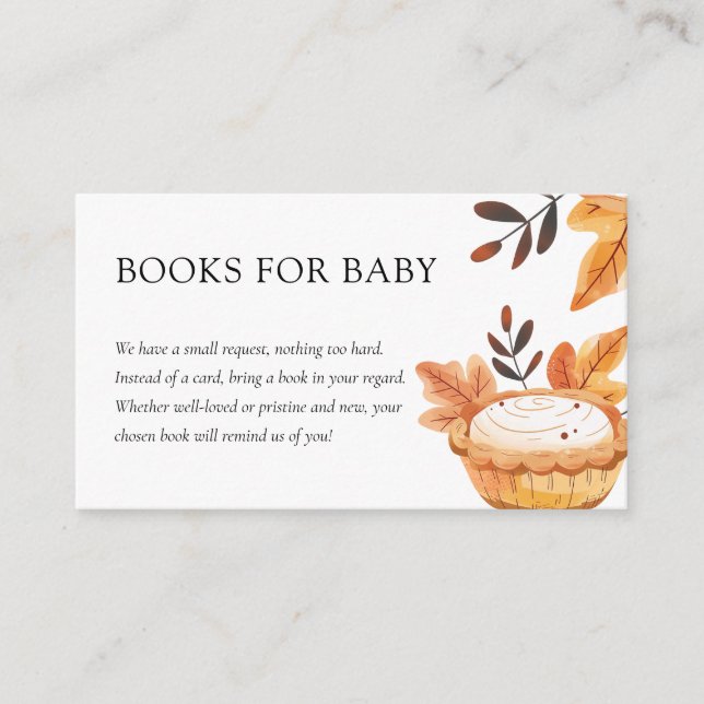 A Little Cutie Pie Fall Floral Books For Baby Enclosure Card (Front)