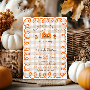 A Little Cutie Pie Fall Hand Drawn Baby Shower Invitation