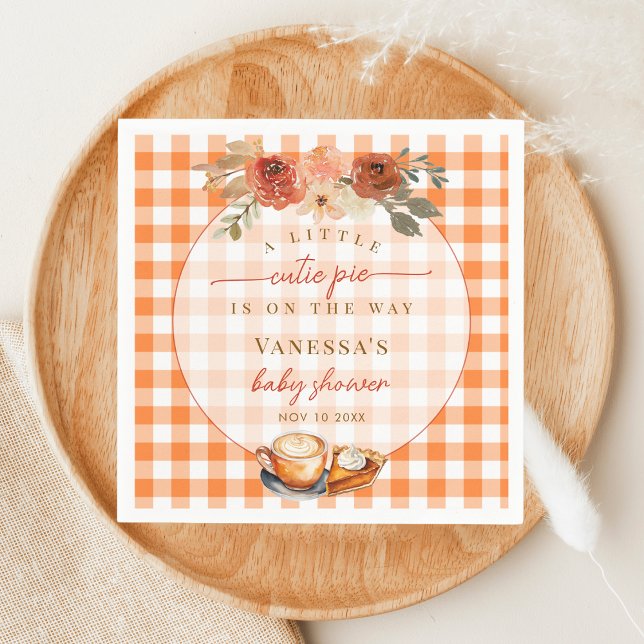A Little Cutie Pie Floral Fall Themed Baby Shower Napkin (Creator Uploaded)