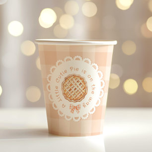 A little cutie Pie gender neutral Bow baby shower Paper Cups