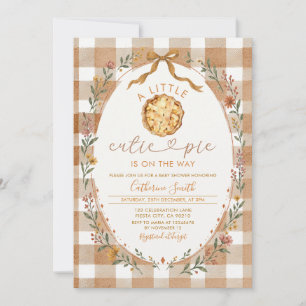 A Little Cutie Pie Gingham Fall Baby Shower Invitation