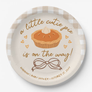 A little Cutie Pie is on his way Paper Plate