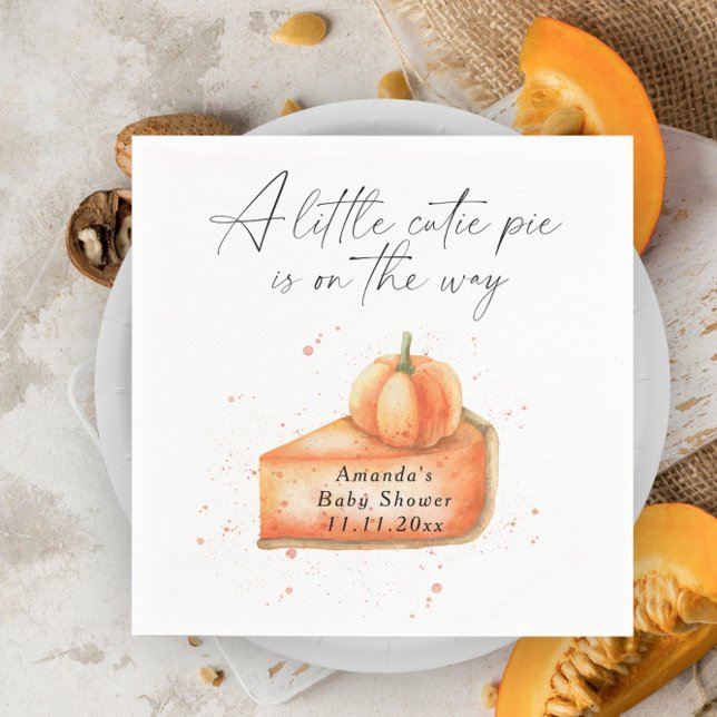 "A little cutie pie is on the way" baby shower Napkin (Creator Uploaded)