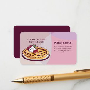 A Little Cutie Pie Minimalist Purple Baby Shower Enclosure Card