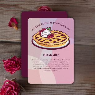 A Little Cutie Pie Minimalist Purple Baby Shower Thank You Card