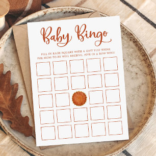 A Little Cutie Pie Pumpkin Baby Shower Bingo Card