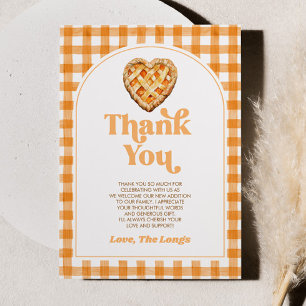 A Little Cutie Pie Retro Heart Pie Baby Shower Thank You Card