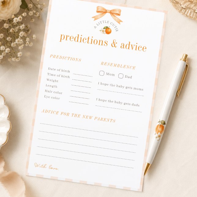 A Little Cutie Predictions & Advice Activity Card (Creator Uploaded)