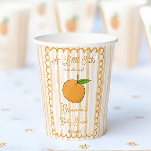 A little cutie whimsical citrus baby shower paper cups