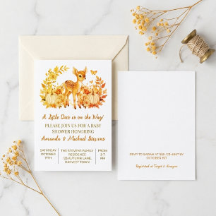 A Little Deer Baby Shower Autumn Woodland Invitation