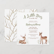 A Little Deer is on the way Baby Shower Invitation