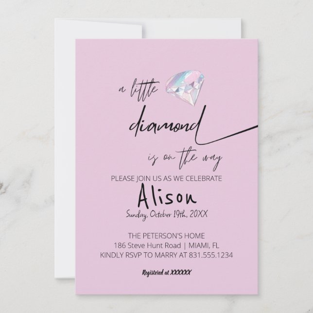 A Little Diamond Baby Shower Invitation (Front)