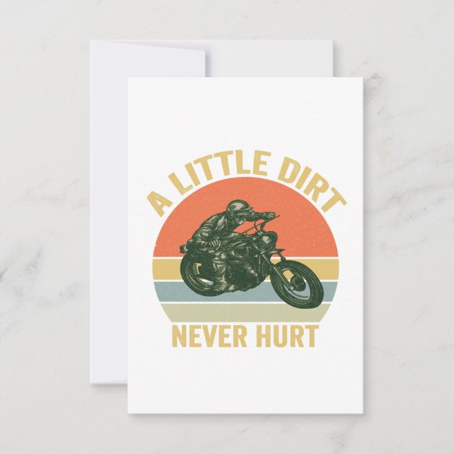 A Little Dirt Never Hurt Funny Motocross Dirt Bike Thank You Card (Front)