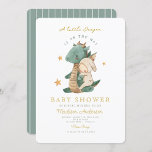 A little dragon is on the way Baby Shower Invitation<br><div class="desc">Watercolor dragon with baby baby shower</div>