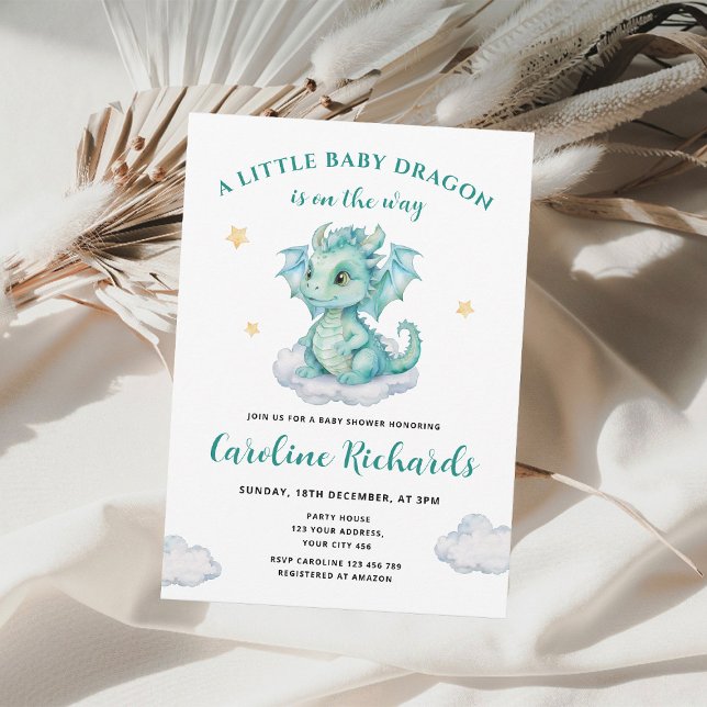 A Little Dragon is on the Way Baby Shower Invitation (Creator Uploaded)