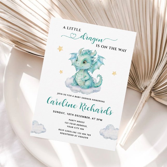 A Little Dragon is on the Way Baby Shower Invitation (Creator Uploaded)