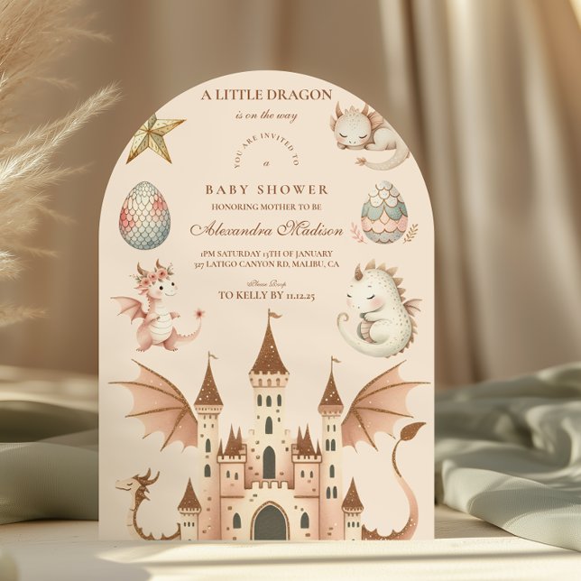 A Little Dragon is on the Way Baby Shower Invitation (Creator Uploaded)