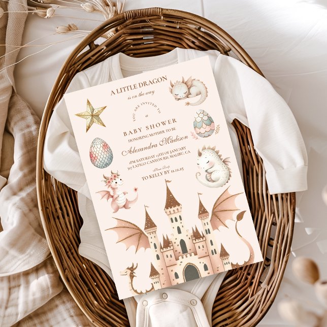 A Little Dragon is on the Way Baby Shower Invitation (Creator Uploaded)