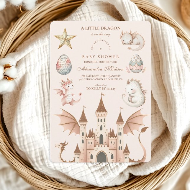 A Little Dragon is on the Way Baby Shower Invitation (Creator Uploaded)