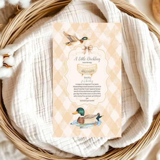 A Little Duckling Baby Shower Books for Baby  Enclosure Card (Creator Uploaded)