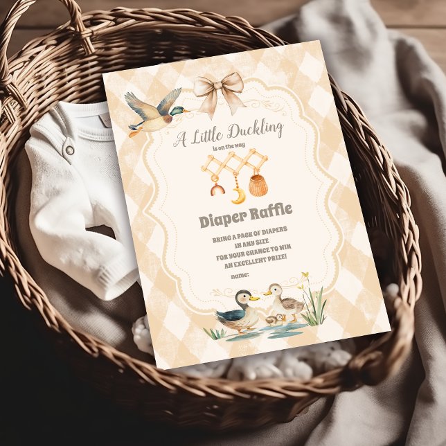 A Little Duckling Baby Shower Diapper Raffle Enclosure Card (Creator Uploaded)