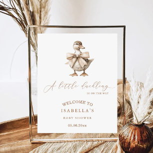 A Little Duckling Baby Shower Welcome Poster