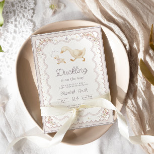 A Little Duckling is on The Way Baby Shower Invitation