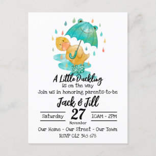 A Little Duckling is on the Way Invitation Postcar Postcard