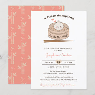 A Little Dumpling Baby Bao Girl Shower  Invitation
