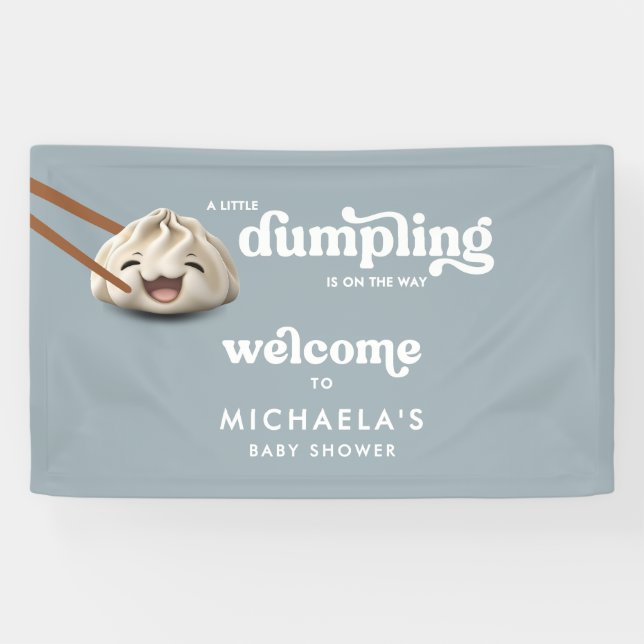 A Little Dumpling Is On The Way Baby Shower Banner (Horizontal)