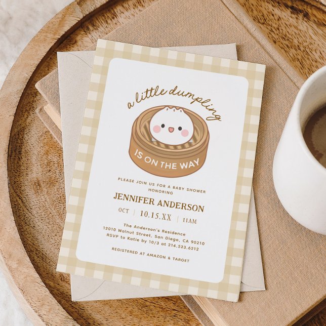 A Little Dumpling Is On The Way Baby Shower Invitation (Creator Uploaded)