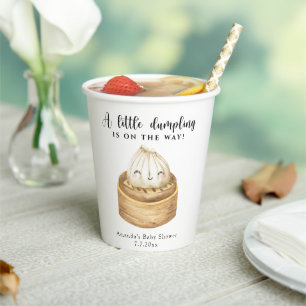 A little dumpling is on the way baby shower paper cups