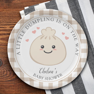 A Little Dumpling is On The Way Baby Shower Paper Plate