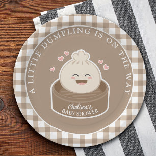 A Little Dumpling is On The Way Baby Shower Paper Plate
